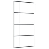 Puerta corredera de Vidaxl 102.5x205 cm de vidrio ESG y negro de aluminio