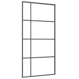 Puerta corredera de Vidaxl 102.5x205 cm de vidrio ESG mate y negro de aluminio