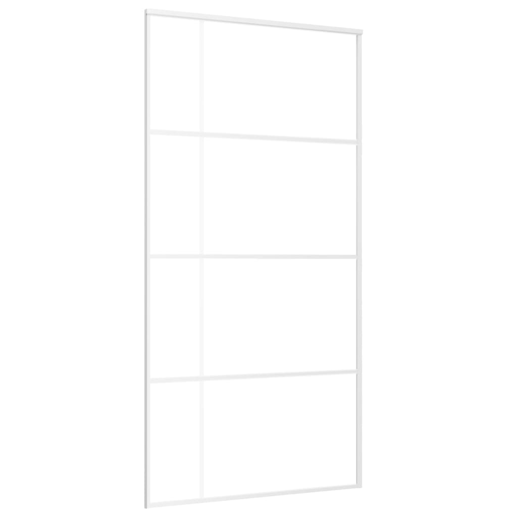 Vidaxl Porte coulissante 102.5x205 cm Verre ESG et aluminium blanc