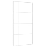 Puerta corredera de Vidaxl 102.5x205 cm de vidrio ESG mate y aluminio blanco