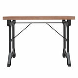 Vidaxl eettafel 110x65x82 cm massief vurenhout en ijzer