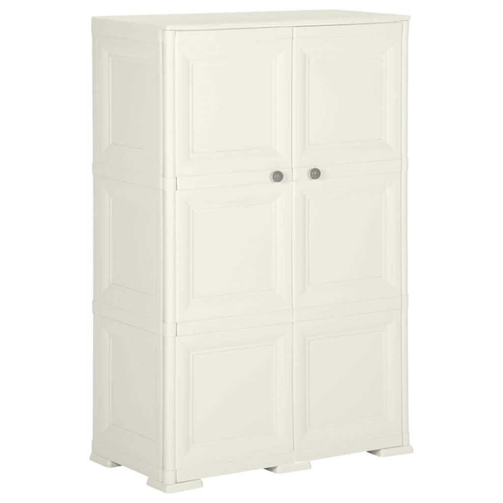 Vidaxl opbergkast hout-look 79x43x125 cm kunststof vanille-ijskleurig