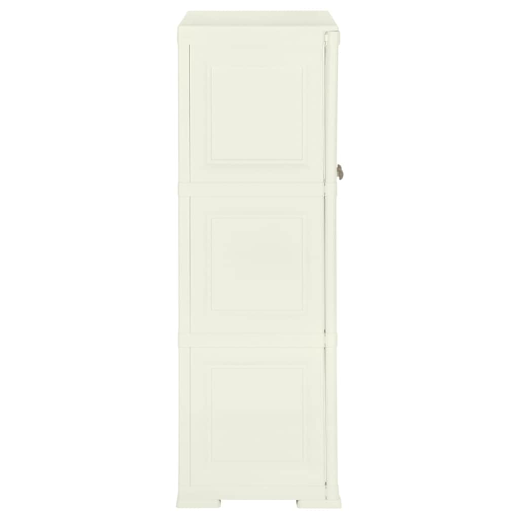 Vidaxl opbergkast hout-look 79x43x125 cm kunststof vanille-ijskleurig