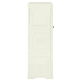 Vidaxl opbergkast hout-look 79x43x125 cm kunststof vanille-ijskleurig