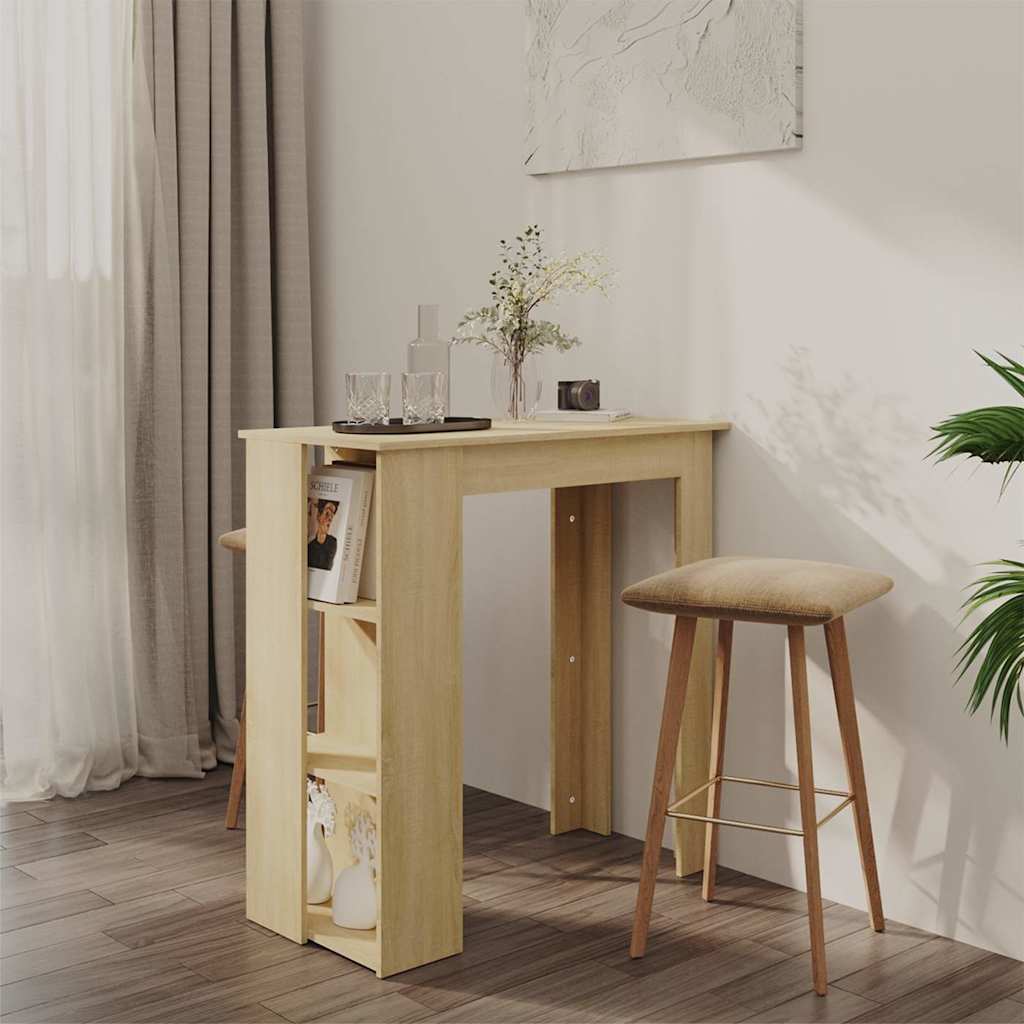 Vidaxl bartafel met schap 102x50x103,5 cm hout sonoma eikenkleur