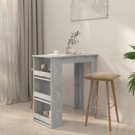 Vidaxl bartafel met opbergrek 102x50x103,5 cm spaanplaat betongrijs