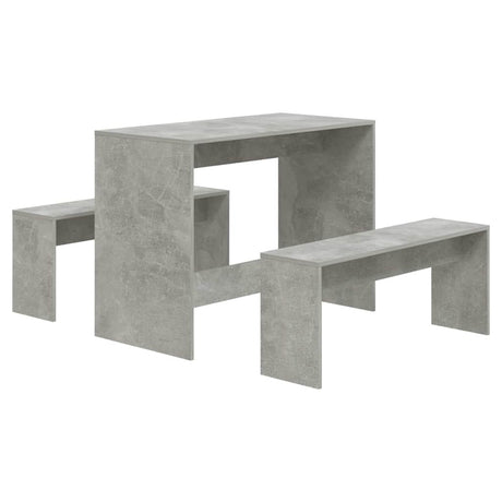 Vidaxl 3-delige eethoekset bewerkt hout betongrijs
