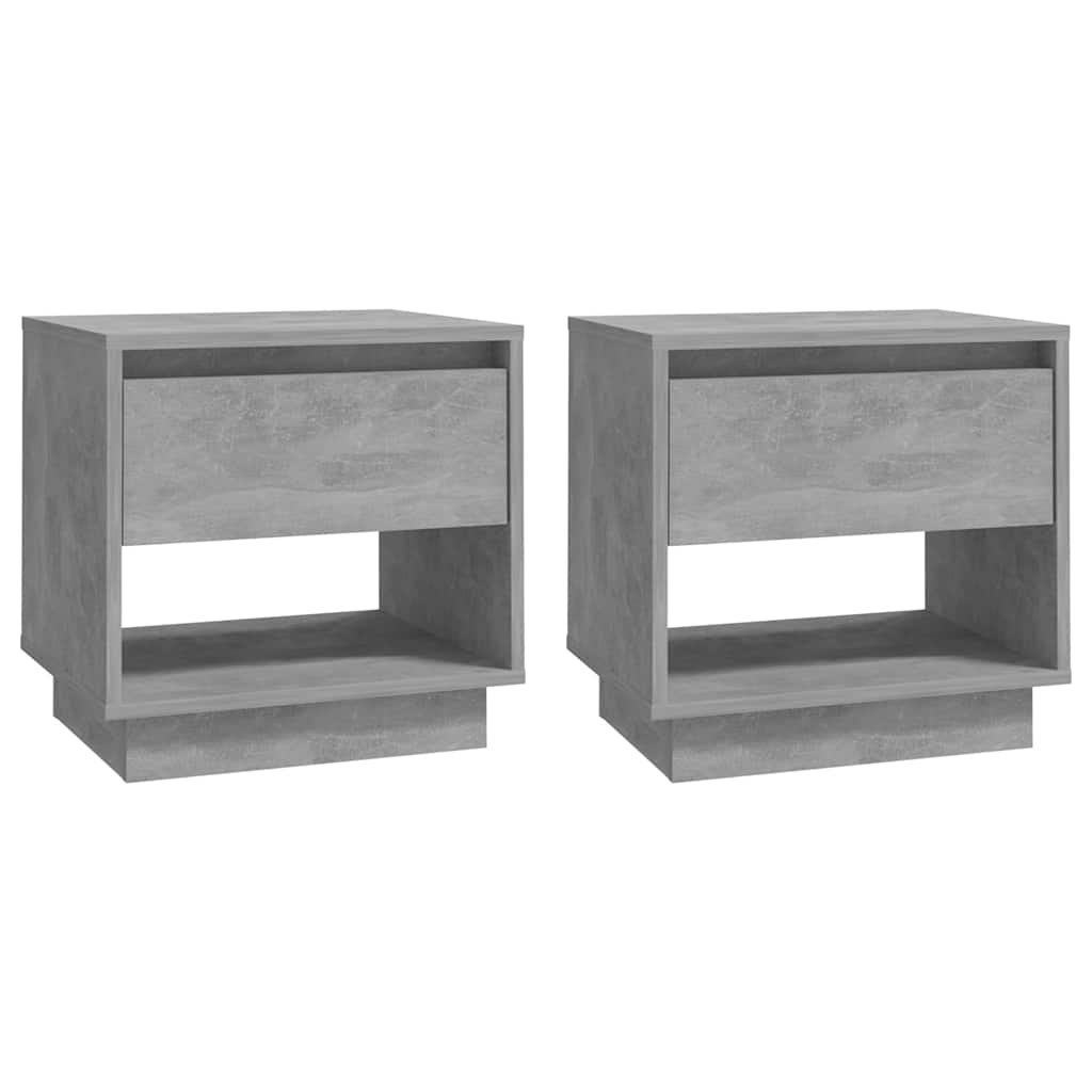 Vidaxl nachtkastjes 2 st 45x34x44 cm bewerkt hout betongrijs