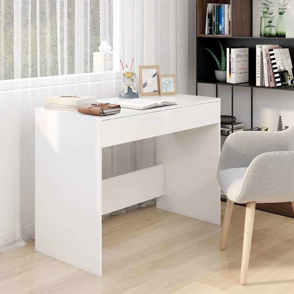 Vidaxl bureau 101x50x76,5 cm bewerkt hout wit