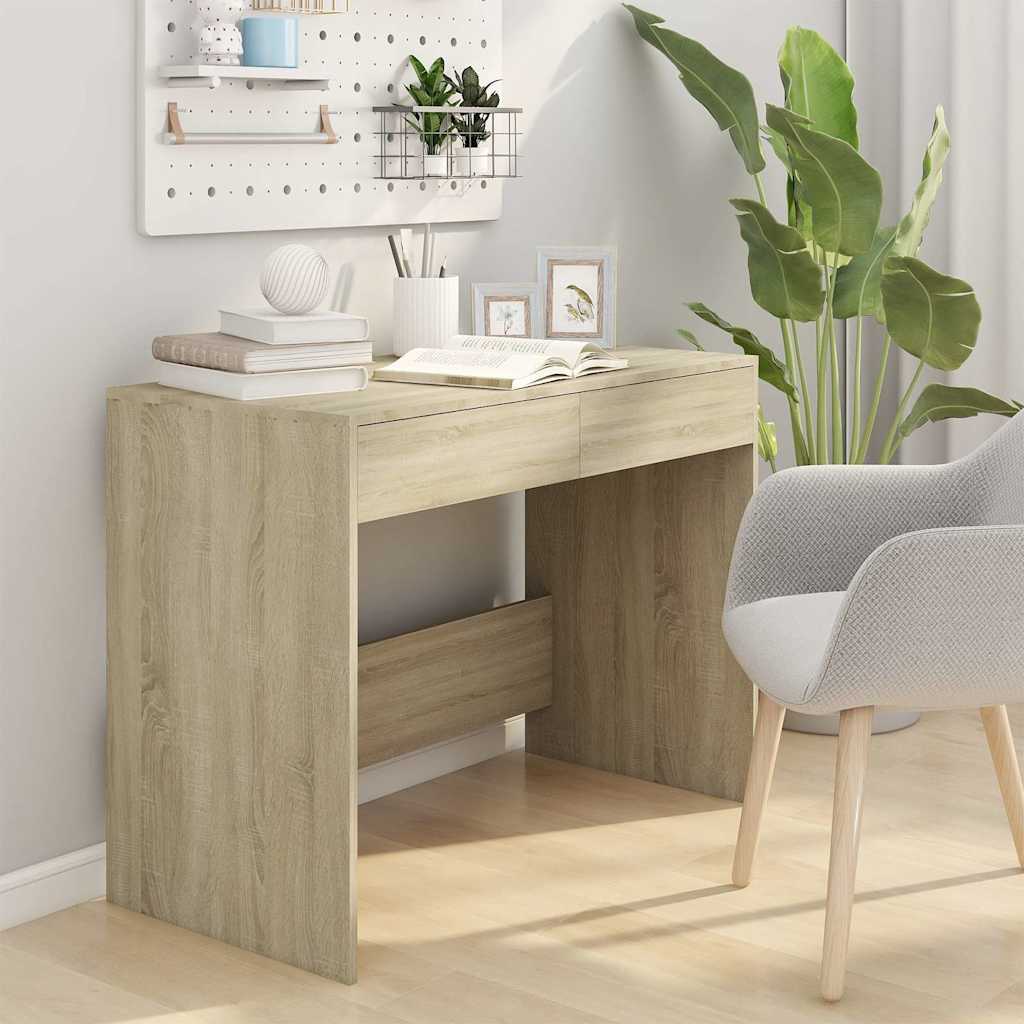 Vidaxl bureau 101x50x76,5 cm bewerkt hout sonoma eikenkleurig