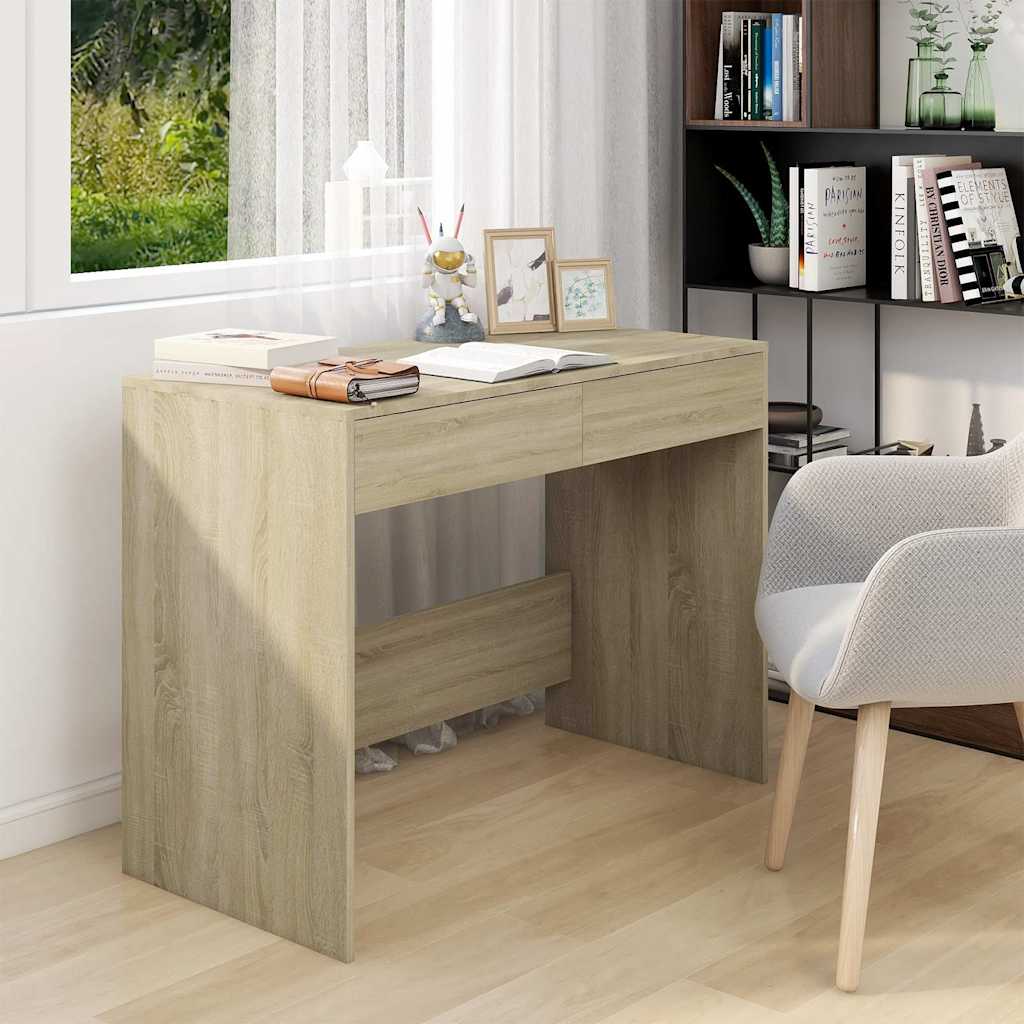 Vidaxl bureau 101x50x76,5 cm bewerkt hout sonoma eikenkleurig
