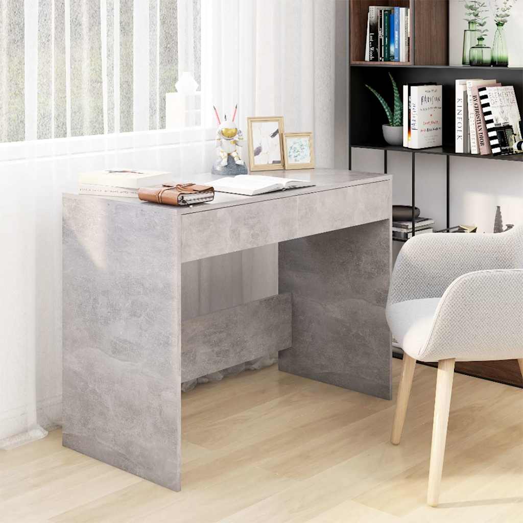Vidaxl bureau 101x50x76,5 cm bewerkt hout betongrijs