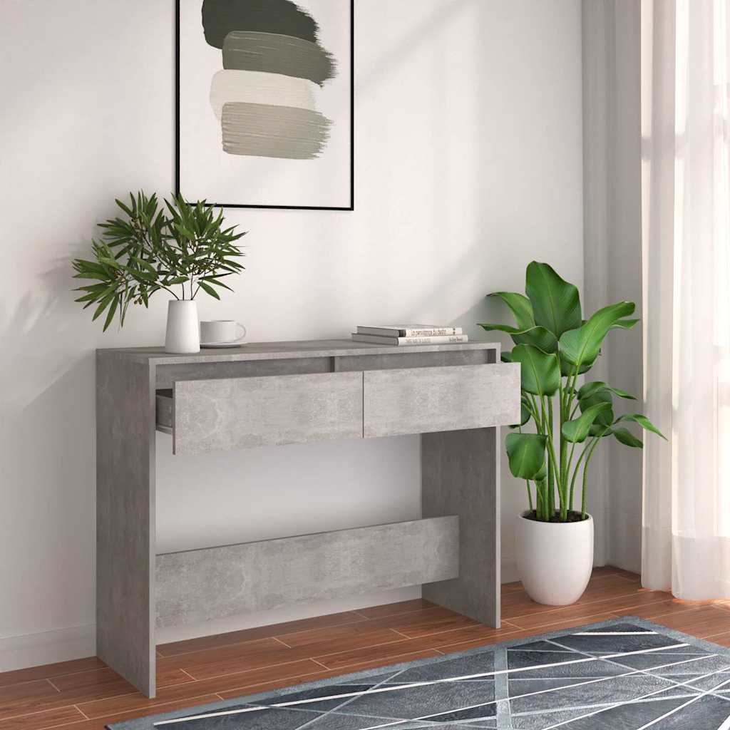 Vidaxl wandtafel 100x35x76,5 cm bewerkt hout betongrijs
