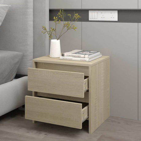 Vidaxl nachtkastje 45x34,5x44,5 cm bewerkt hout sonoma eikenkleurig