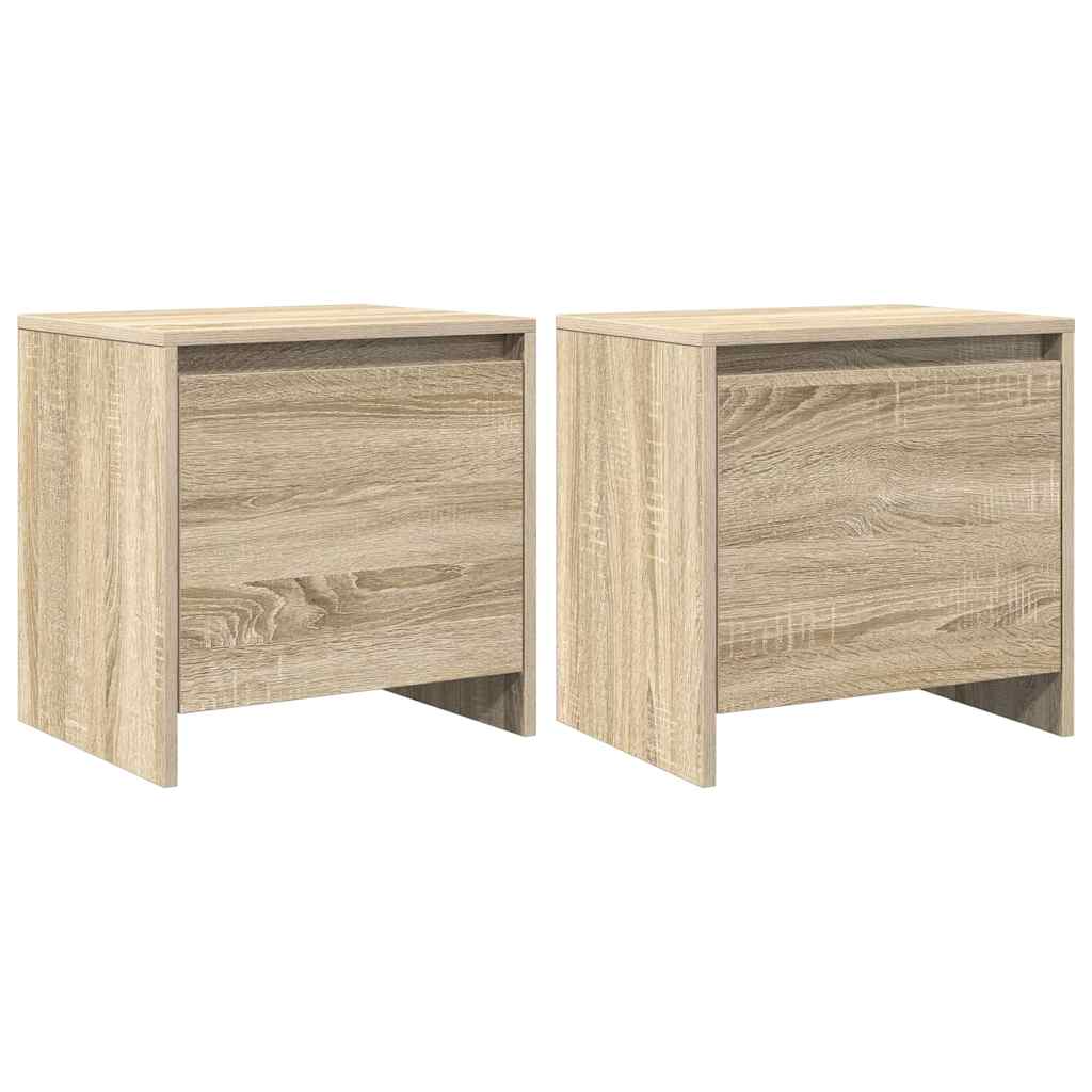 Vidaxl nachtkastjes 2 st 45x34x44,5 cm bewerkt hout sonoma eikenkleur