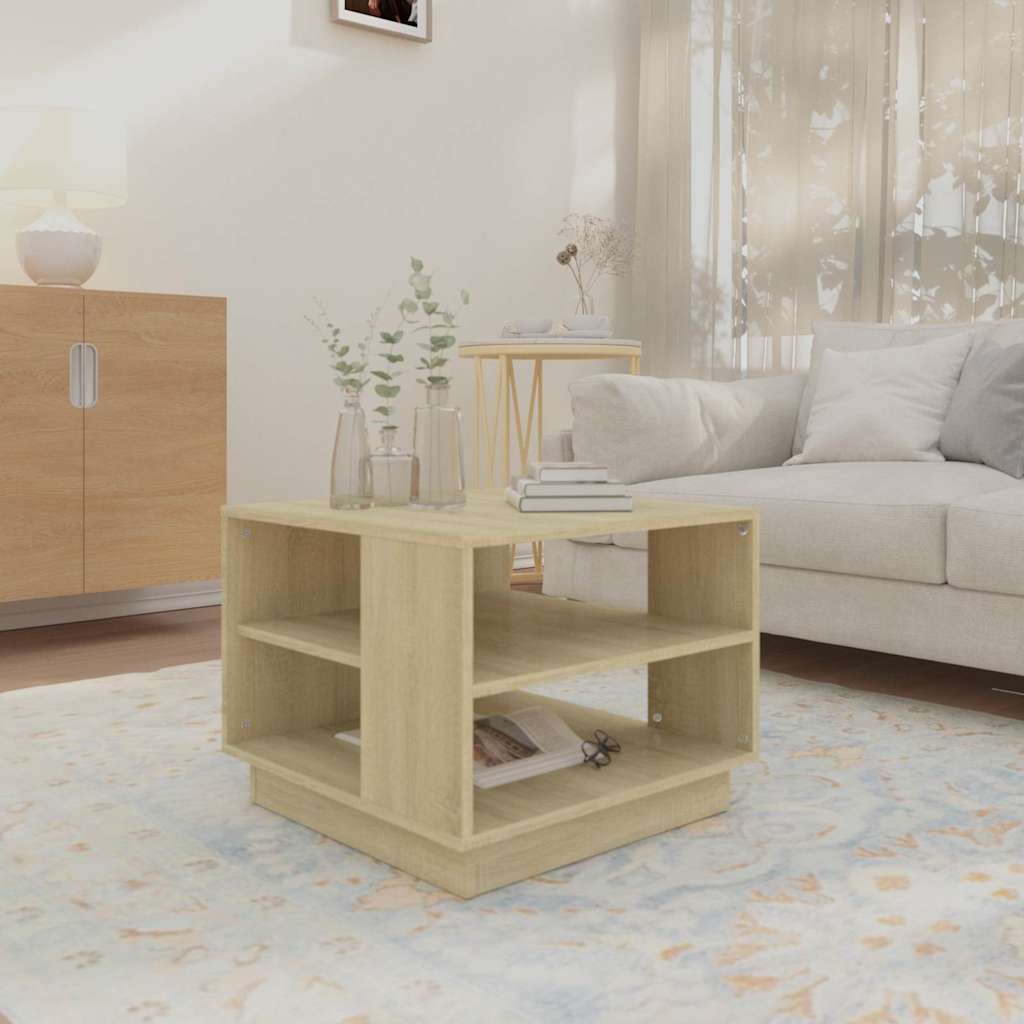 Vidaxl salontafel 55x55x43 cm bewerkt hout sonoma eikenkleurig