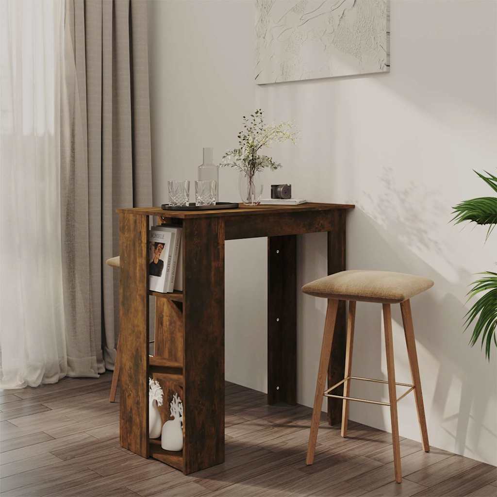 Vidaxl bartafel met schap 102x50x103,5 cm bewerkt hout gerookt eiken