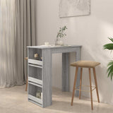 Vidaxl bartafel met opbergrek 102x50x103,5 cm hout grijs sonoma