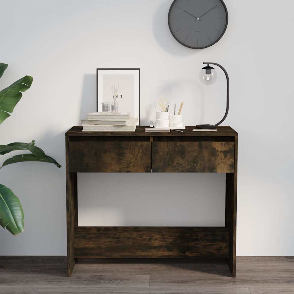 Vidaxl wandtafel 89x41x76,5 cm bewerkt hout gerookt eikenkleurig