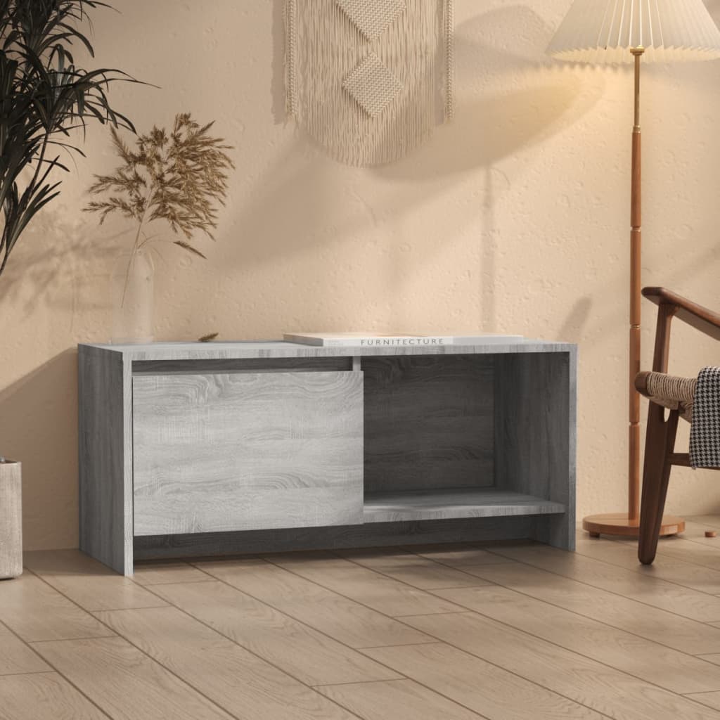 Vidaxl tv-meubel 90x35x40 cm bewerkt hout grijs sonoma eikenkleurig