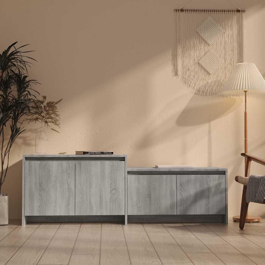 Vidaxl tv-meubel 146,5x35x50 cm bewerkt hout grijs sonoma eikenkleurig