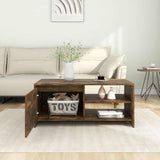 Vidaxl salontafel 102x50x45 cm bewerkt hout gerookt eikenkleurig