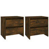 Vidaxl nachtkastjes 2 st 45x34,5x44,5 cm bewerkt hout gerookt eiken