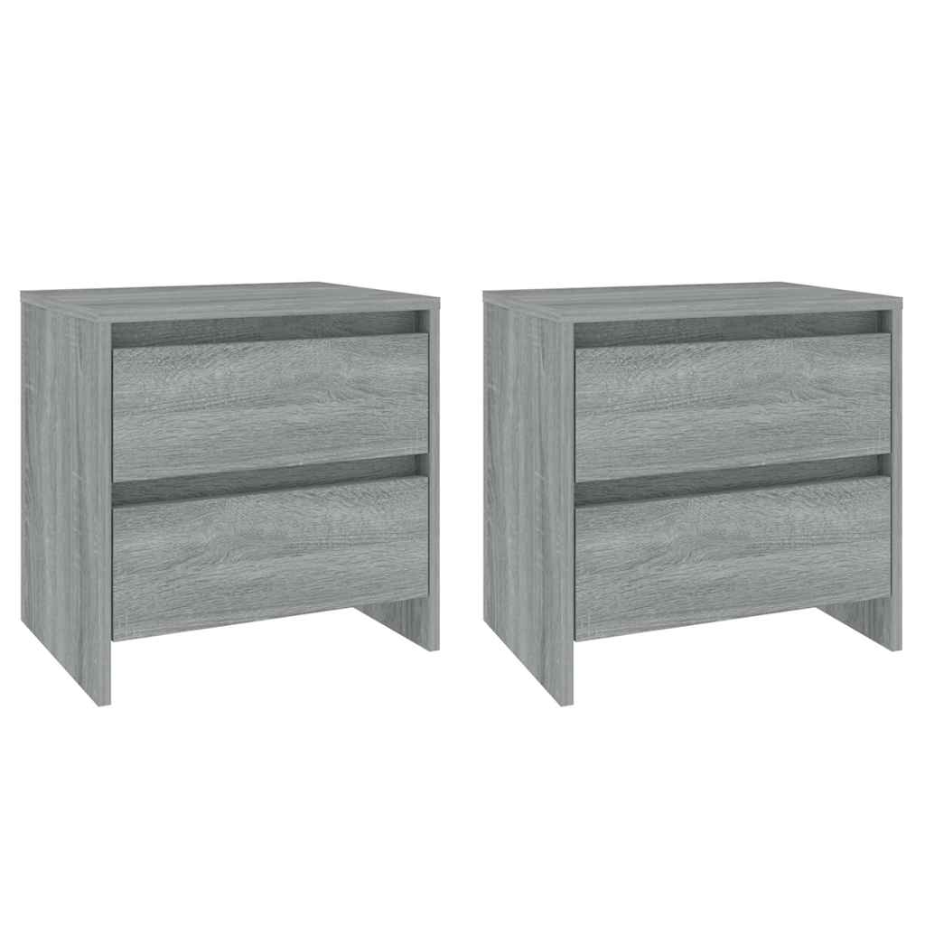 Vidaxl nachtkastjes 2st 45x34,5x44,5cm bewerkt hout grijs sonoma eiken
