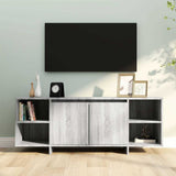 Vidaxl tv-meubel 130x35x50 cm bewerkt hout grijs sonoma eikenkleurig