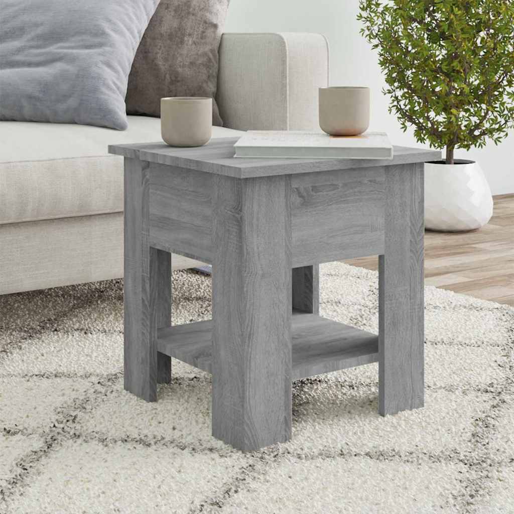 Vidaxl salontafel 40x40x42 cm bewerkt hout grijs sonoma eikenkleurig