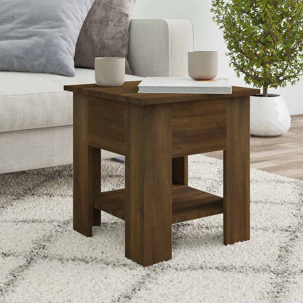 Vidaxl salontafel 40x40x42 cm bewerkt hout bruin eikenkleur