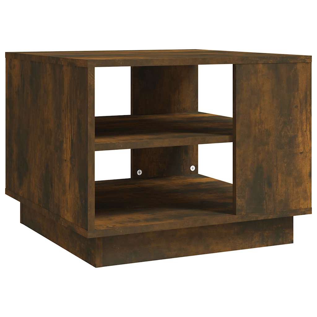 Vidaxl salontafel 55x55x43 cm bewerkt hout gerookt eikenkleurig