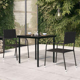 Vidaxl tuintafel 80x80x74 cm staal en glas zwart