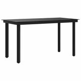 Vidaxl tuintafel 140x70x74 cm staal en glas zwart