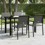 Vidaxl tuintafel 140x70x74 cm staal en glas zwart