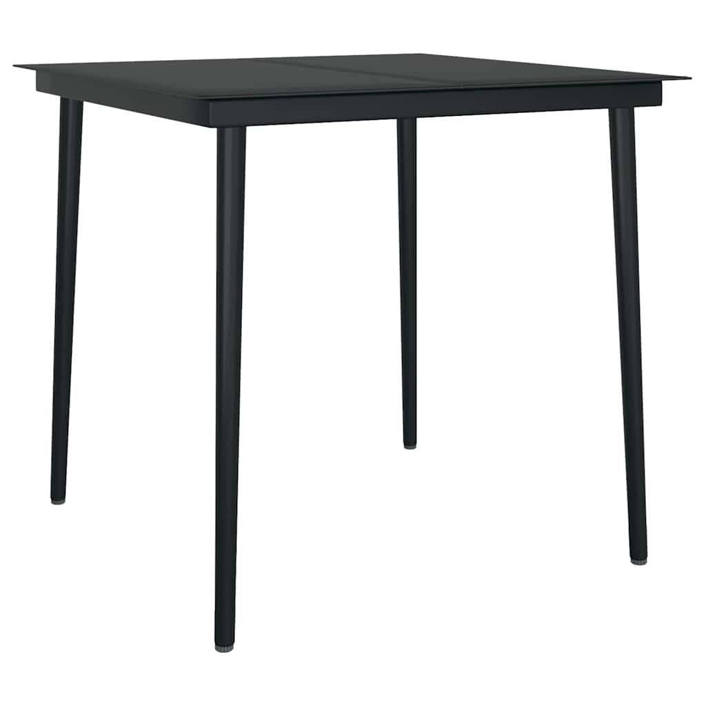 Vidaxl tuintafel 80x80x74 cm staal en glas zwart