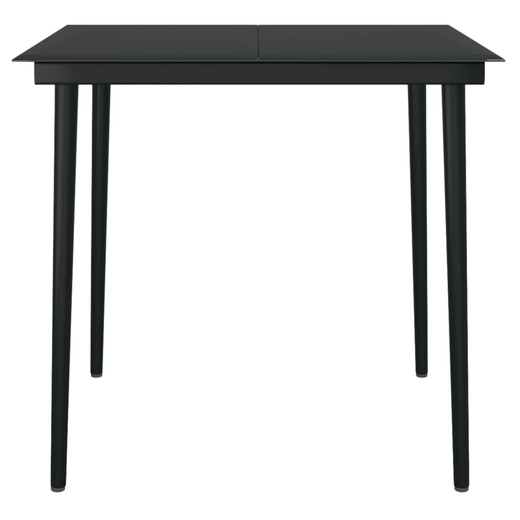 Vidaxl tuintafel 80x80x74 cm staal en glas zwart