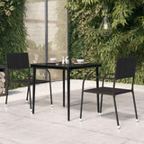 Vidaxl tuintafel 80x80x74 cm staal en glas zwart