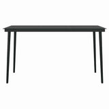 Vidaxl tuintafel 140x70x74 cm staal en glas zwart
