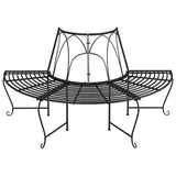 Vidaxl boombank halfrond ø159 cm staal zwart