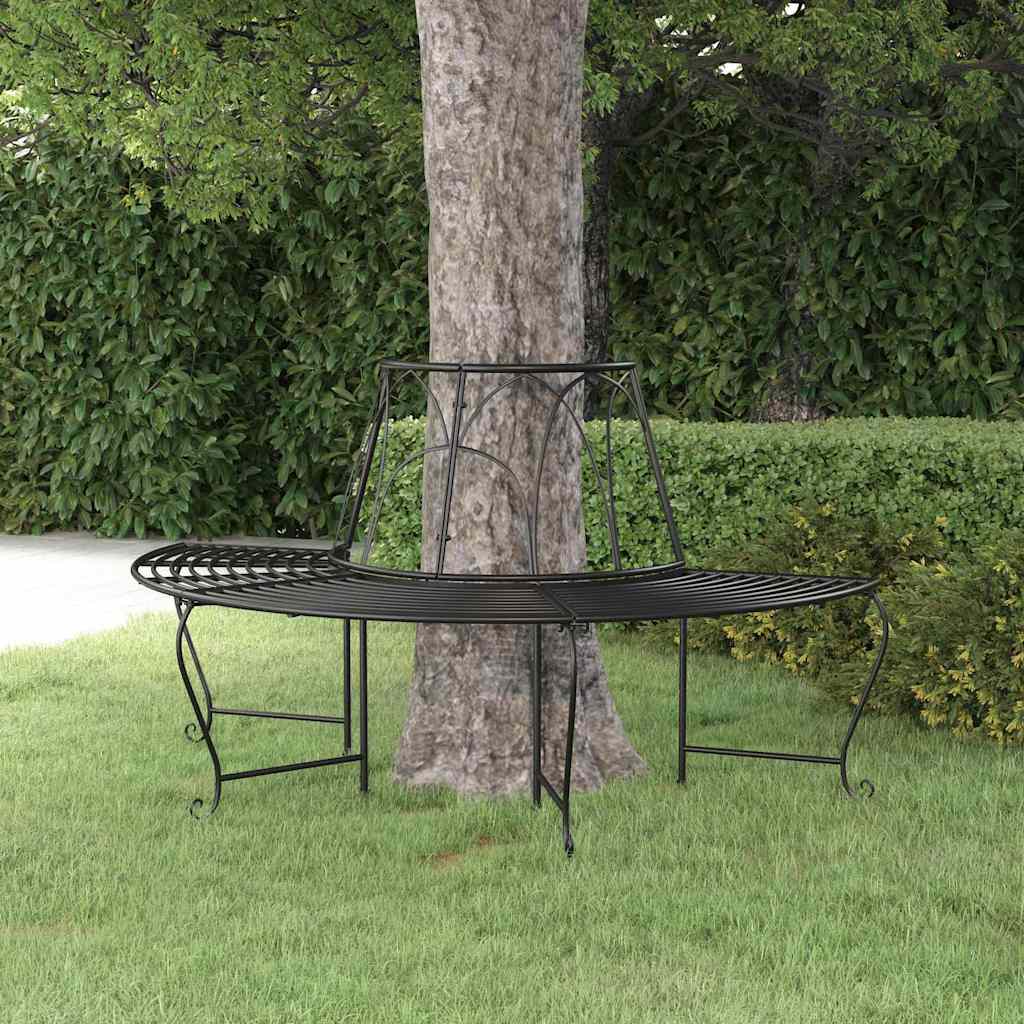 Vidaxl boombank halfrond ø159 cm staal zwart
