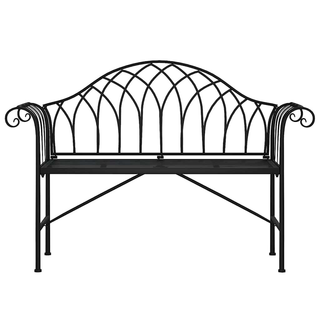 Vidaxl tuinbank 2-zits 128 cm staal zwart