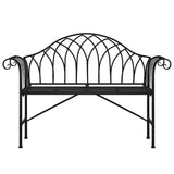 Vidaxl tuinbank 2-zits 128 cm staal zwart
