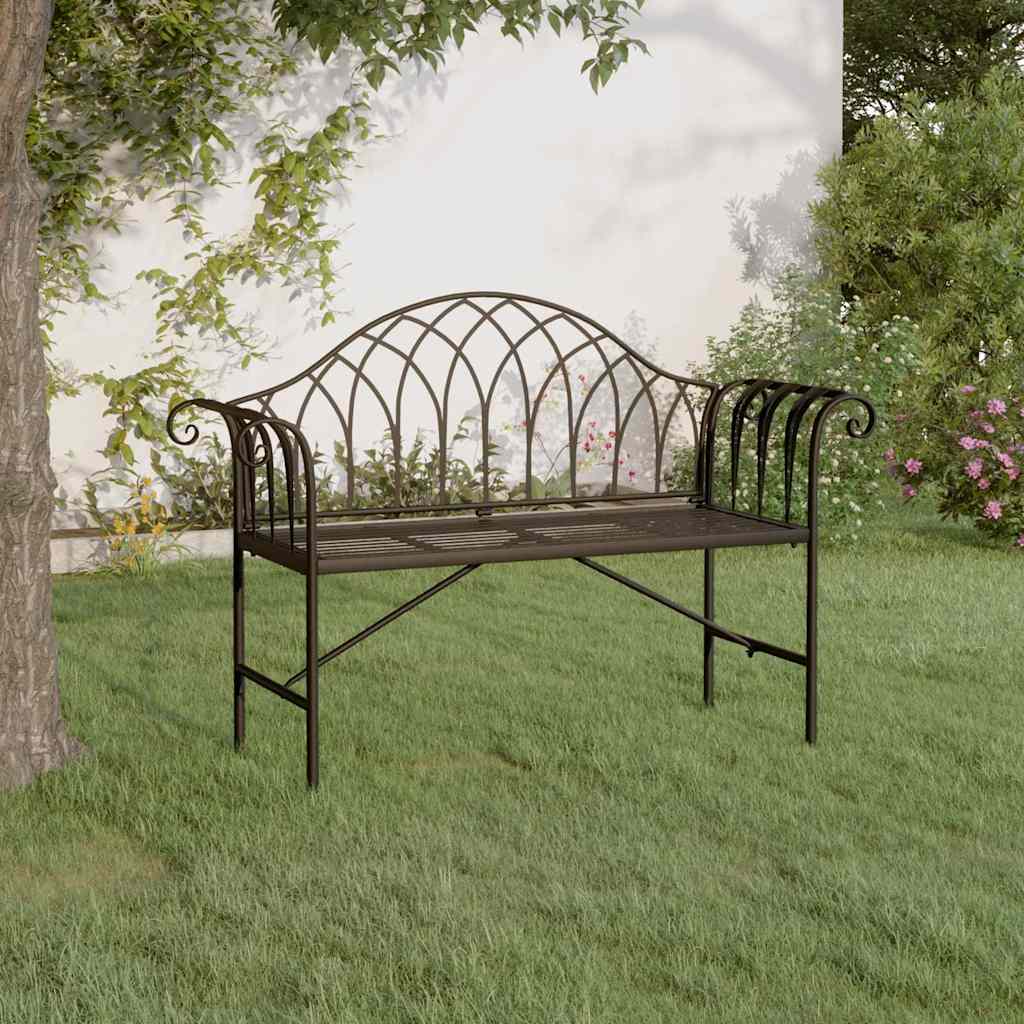Vidaxl tuinbank 2-zits 128 cm staal zwart