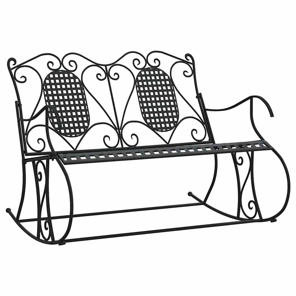 Vidaxl schommelbank 2-zits 113 cm staal zwart