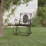 Vidaxl schommelbank 84 cm staal zwart