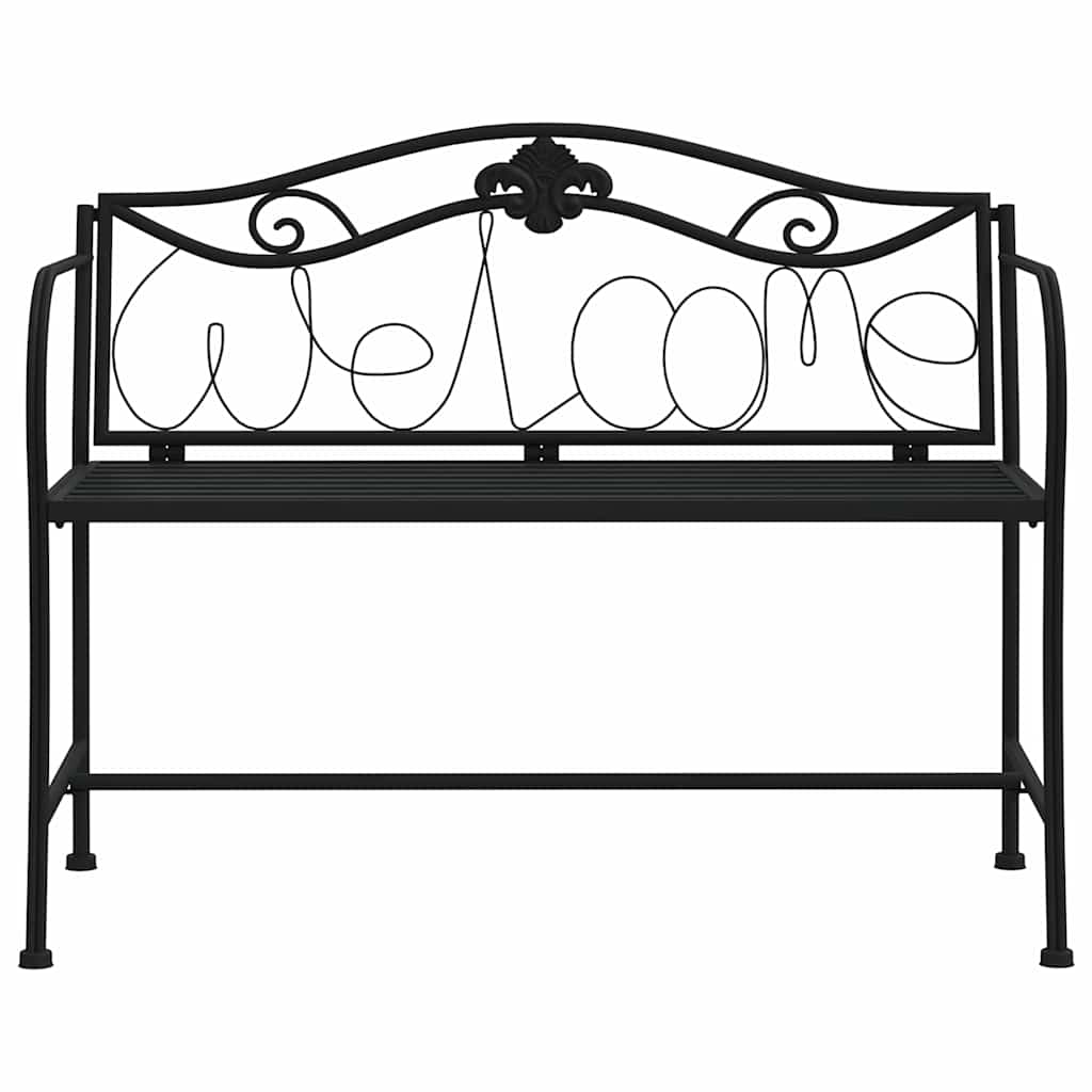 Vidaxl tuinbank 2-zits 104 cm staal zwart