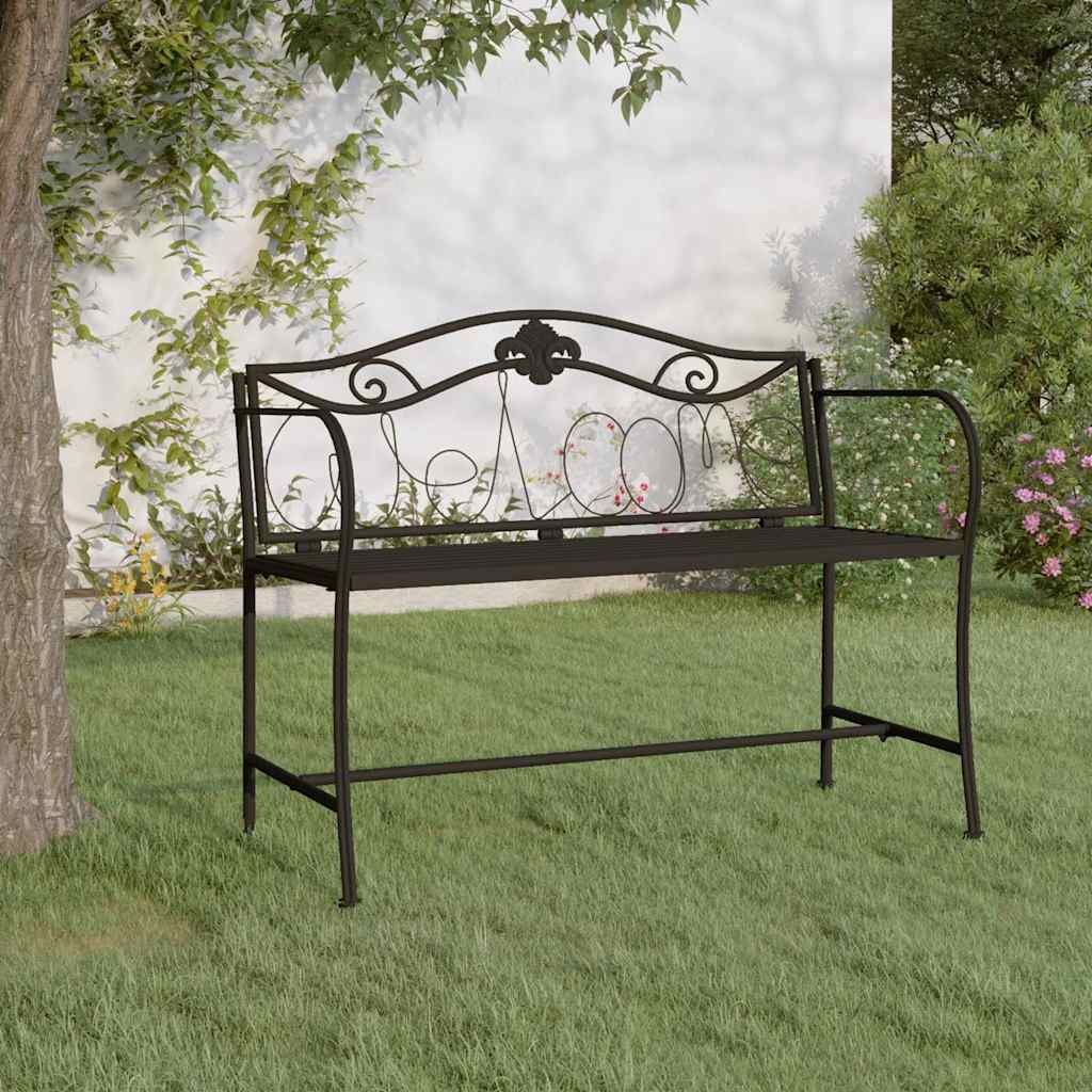 Vidaxl tuinbank 2-zits 104 cm staal zwart