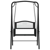 Vidaxl schommelbank 124 cm staal zwart