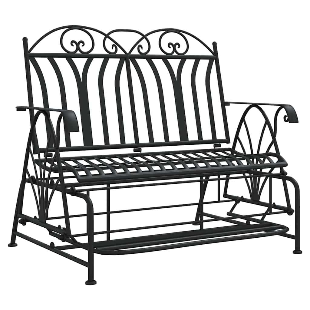 Vidaxl schommelbank 2-zits 114 cm staal zwart